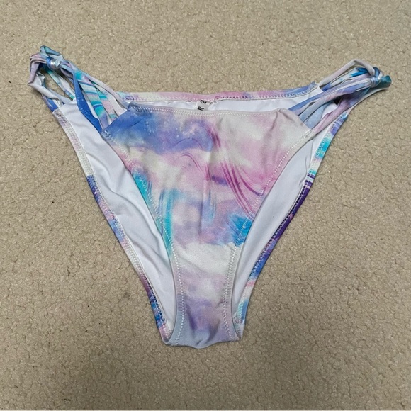 Forever 21 Galaxy Blue Purple White Bikini Bottom - Picture 1 of 3